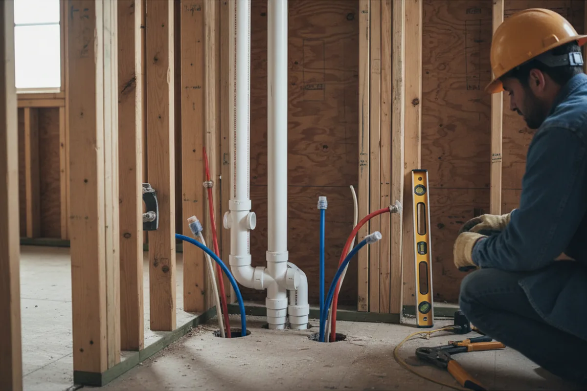 Drain and supply rough-in during Leak Detection in North Myrtle Beach